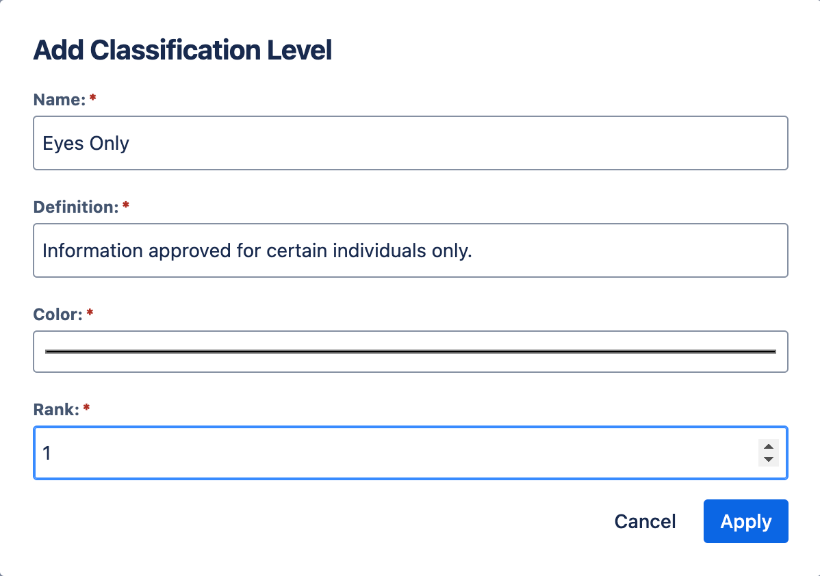 Add a Classification Level