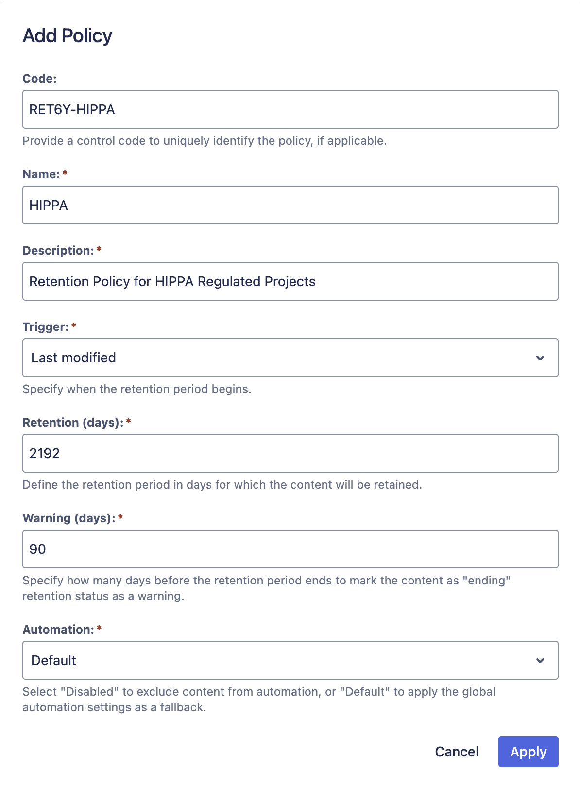 Add Policy